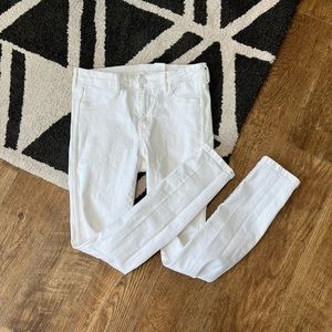 H&M skinny ankle white factory distressed denim jeans
